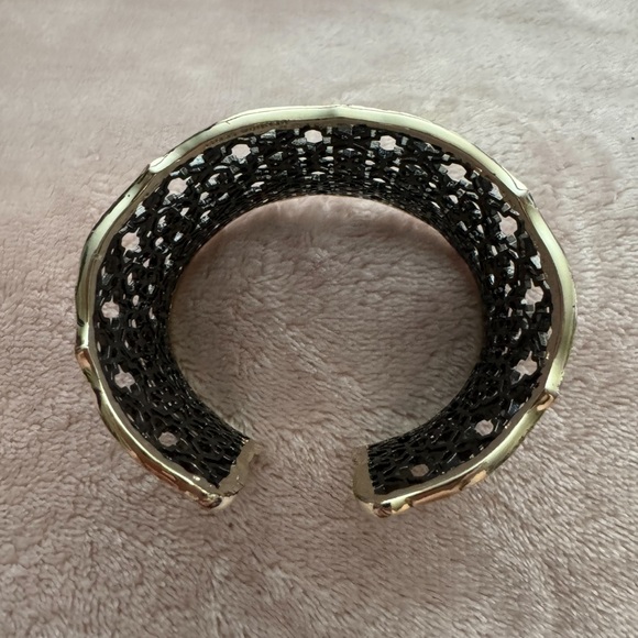 Kendra Scott Candace Gunmetal and Gold Filigree Cuff Bracelet - Picture 11 of 12